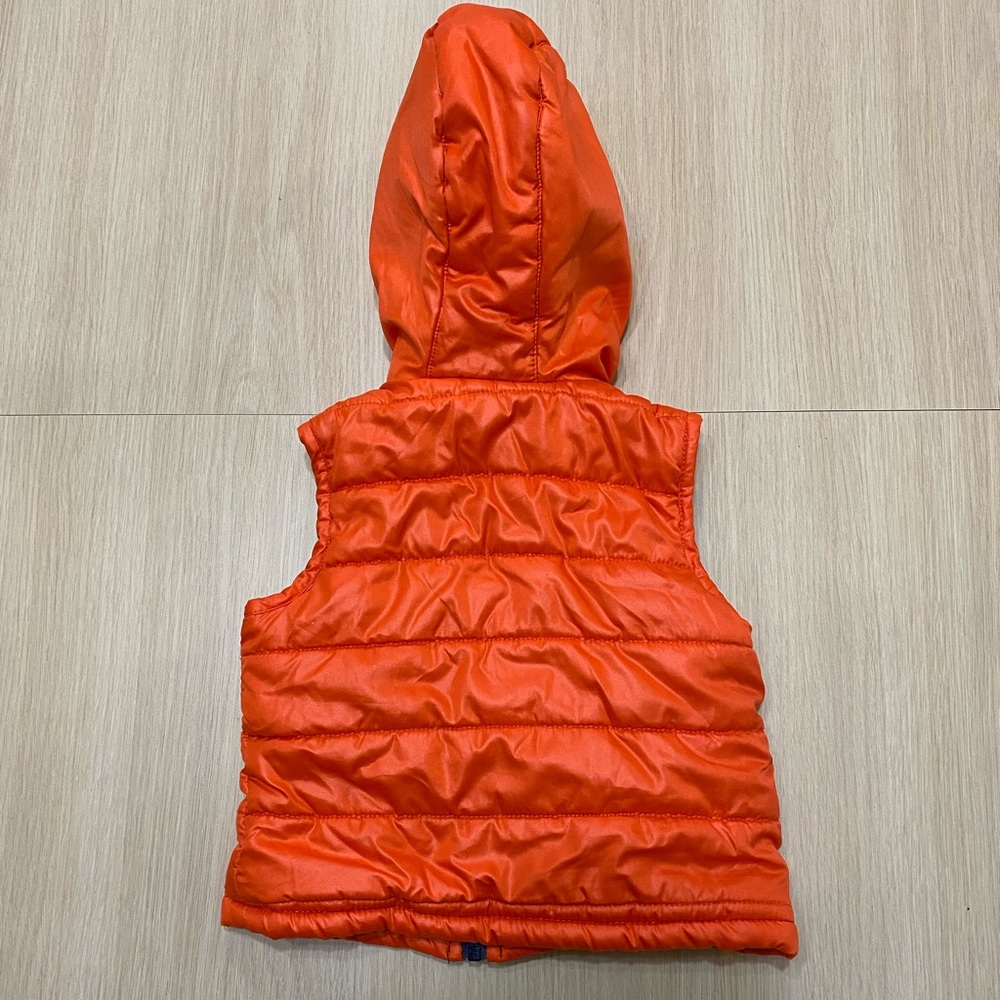 Size 18M Puffy Orange Sweater Vest - Picture 2 of 2